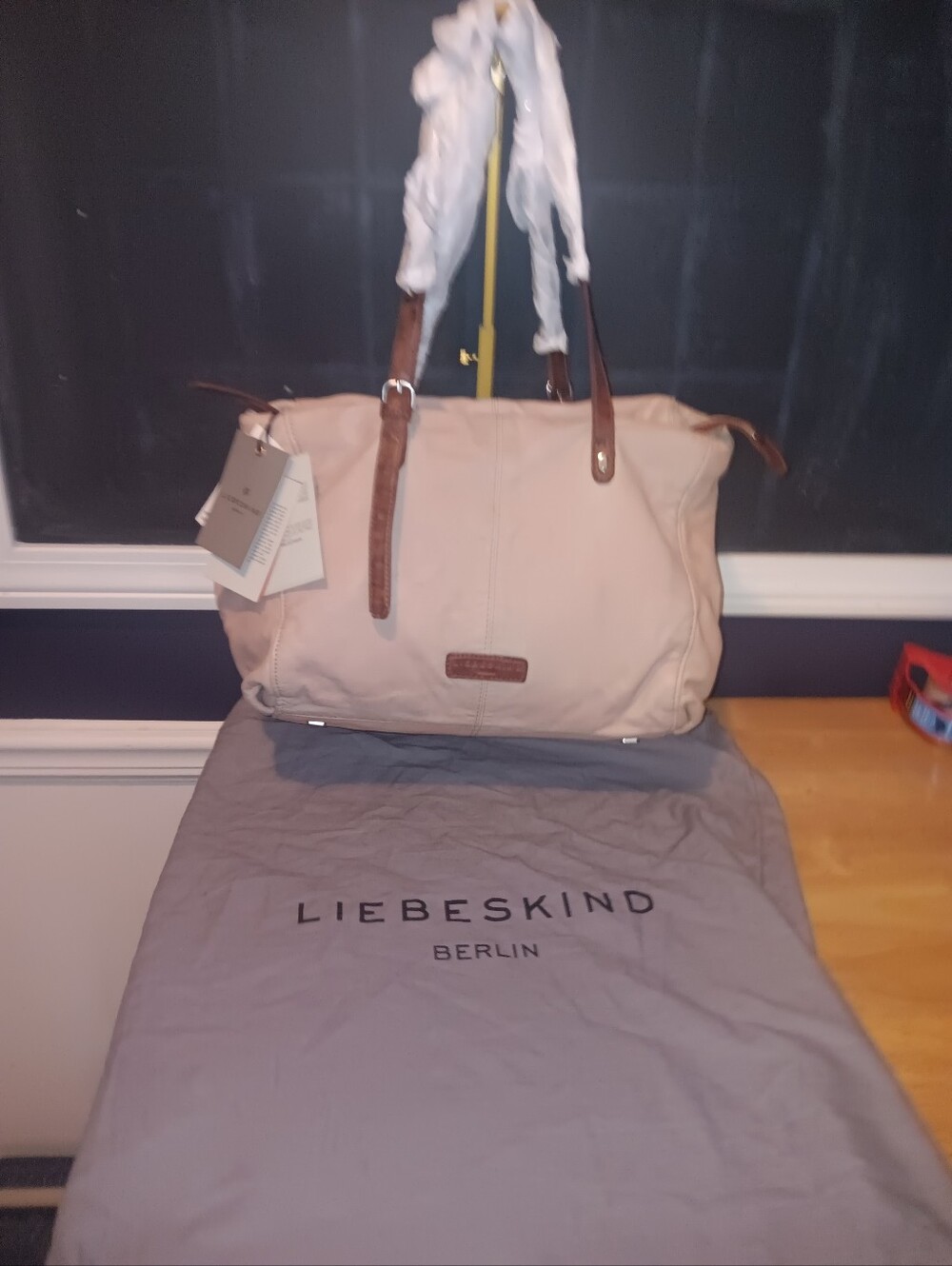 Liebeskind Beige Tote with Brown Leather Straps With Dustbag